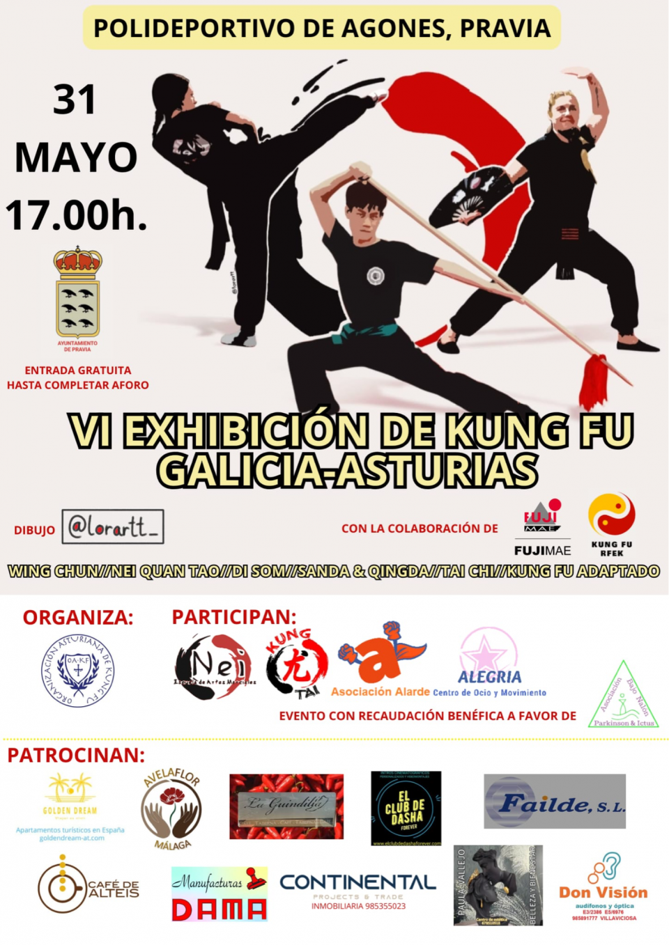 VI EXHIBICIÓN DE KUNG FU EL DÍA 31 DE MAYO A LAS 17:00 HORAS EN POLIDEPORTIVO DE AGONES (PRAVIA) ¡OS VEO ALLÍ CHIC@S!